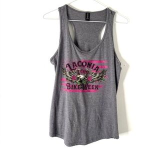 Laconia Bike Week Grey Pink Tank Top
